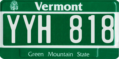 VT license plate YYH818