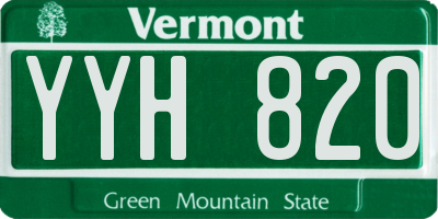VT license plate YYH820