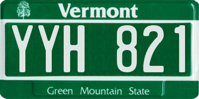 VT license plate YYH821