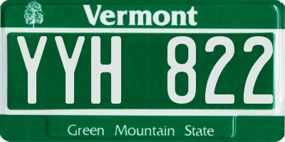 VT license plate YYH822