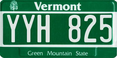 VT license plate YYH825