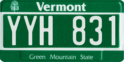 VT license plate YYH831
