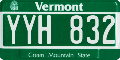 VT license plate YYH832