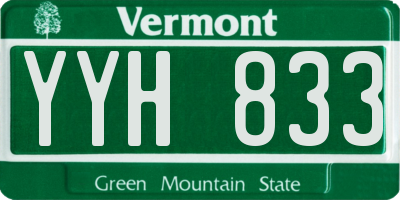 VT license plate YYH833