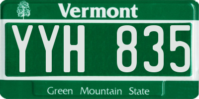 VT license plate YYH835