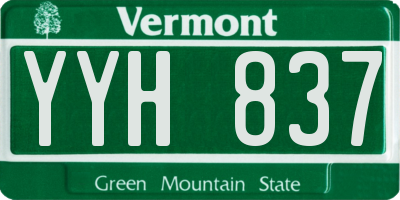 VT license plate YYH837