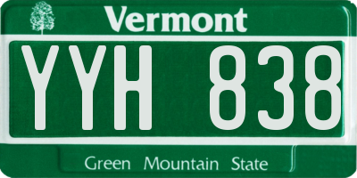 VT license plate YYH838