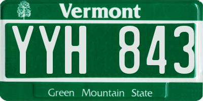 VT license plate YYH843