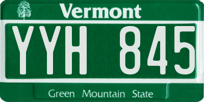 VT license plate YYH845
