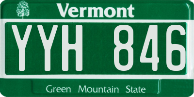 VT license plate YYH846
