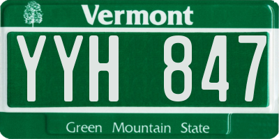VT license plate YYH847