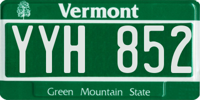 VT license plate YYH852