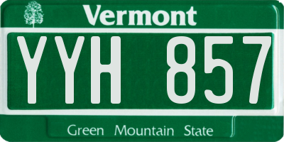 VT license plate YYH857