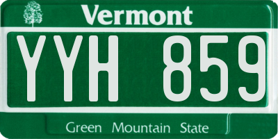 VT license plate YYH859