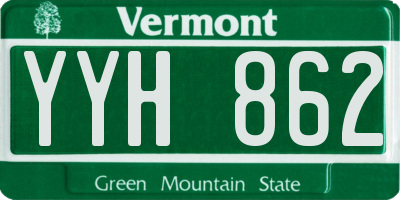 VT license plate YYH862