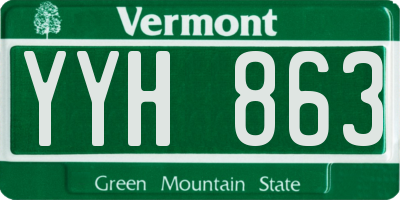 VT license plate YYH863