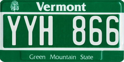 VT license plate YYH866