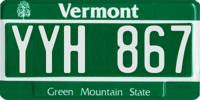 VT license plate YYH867