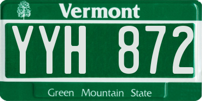 VT license plate YYH872