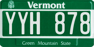 VT license plate YYH878