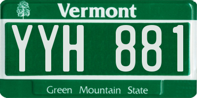 VT license plate YYH881