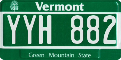 VT license plate YYH882