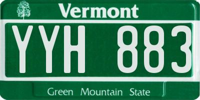 VT license plate YYH883