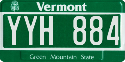 VT license plate YYH884