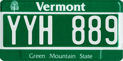 VT license plate YYH889