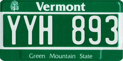 VT license plate YYH893