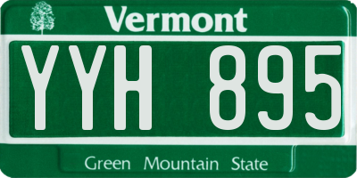 VT license plate YYH895
