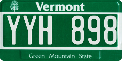 VT license plate YYH898