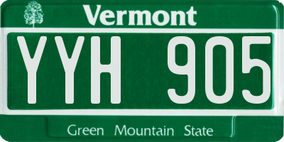 VT license plate YYH905
