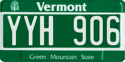 VT license plate YYH906