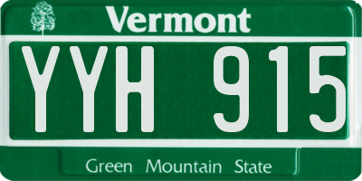 VT license plate YYH915