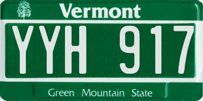 VT license plate YYH917