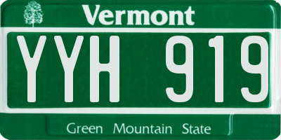 VT license plate YYH919