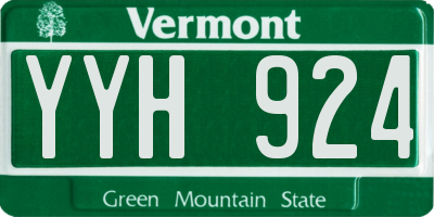 VT license plate YYH924