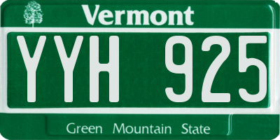 VT license plate YYH925