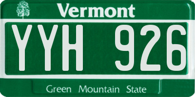 VT license plate YYH926