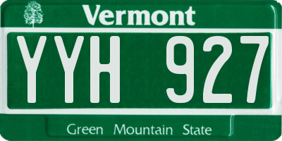 VT license plate YYH927