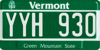 VT license plate YYH930
