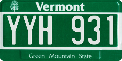 VT license plate YYH931