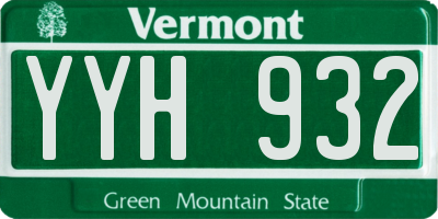 VT license plate YYH932