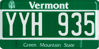 VT license plate YYH935