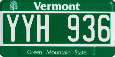VT license plate YYH936