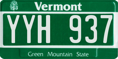 VT license plate YYH937