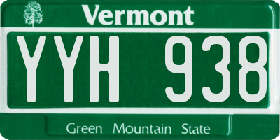 VT license plate YYH938