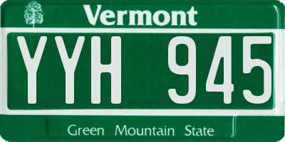VT license plate YYH945