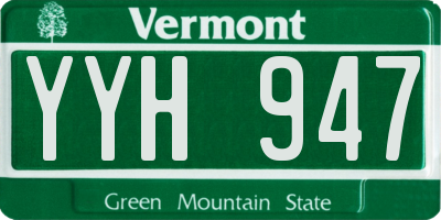 VT license plate YYH947